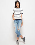 Peponi T-Shirt Wanita Minty Stripes