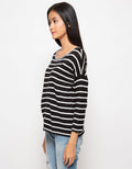 Peponi Blus Wanita Oversized Fun Stripes