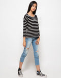 Peponi Blus Wanita Oversized Fun Stripes