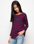 Peponi Blus Wanita Oversized Fun Stripes