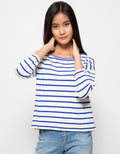 Peponi Blus Wanita Oversized Fun Stripes