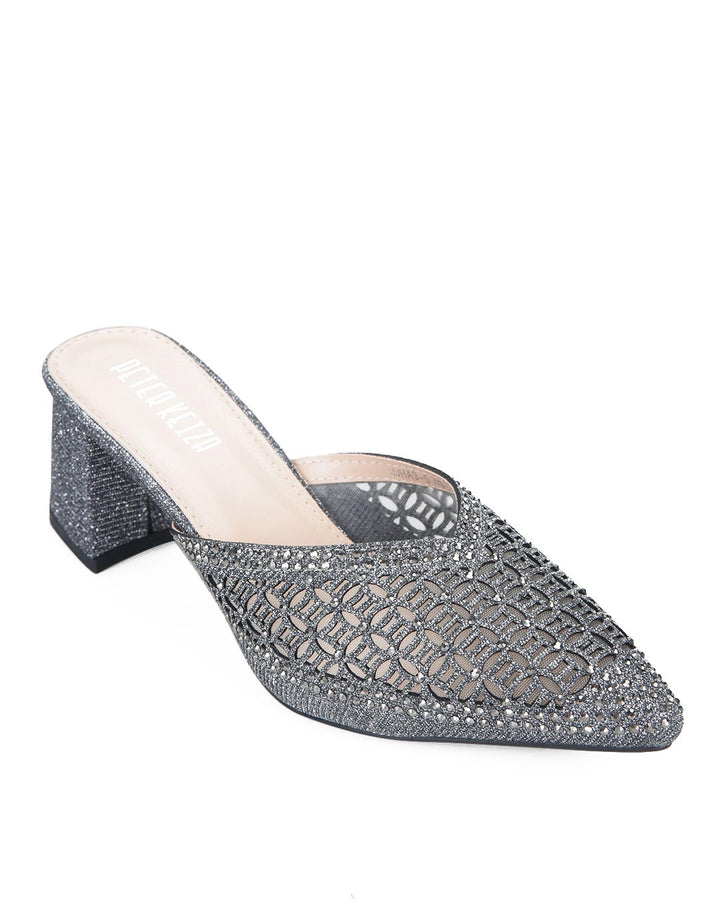 Peter Keiza Sepatu Heels Detail Wide Diamante Strap