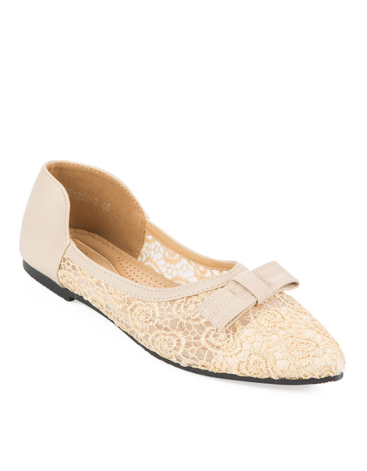 Peter Keiza Sepatu Flat Aksen Floral Lace