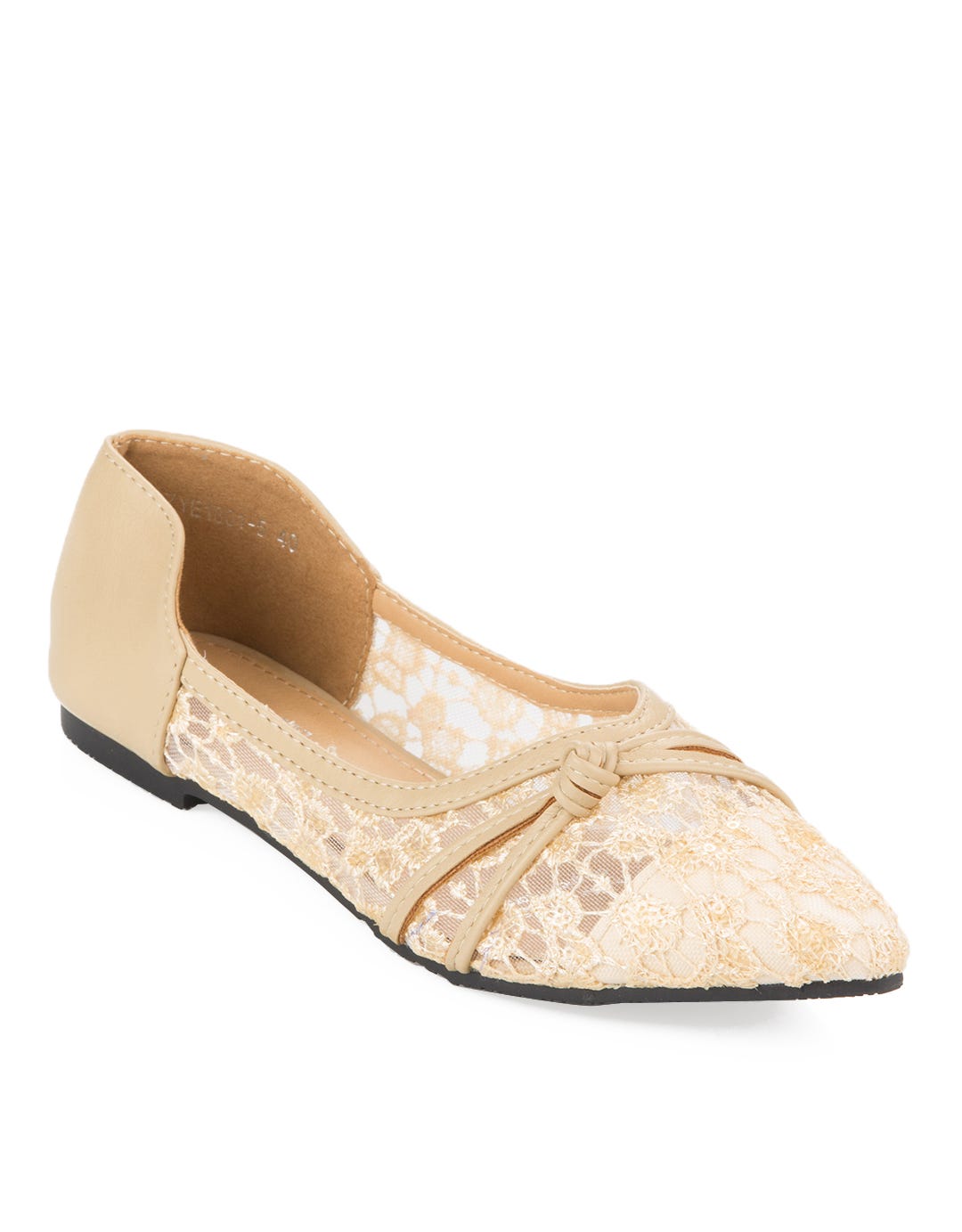 Peter Keiza Sepatu Flat Aksen Floral Lace