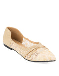 Peter Keiza Sepatu Flat Aksen Floral Lace