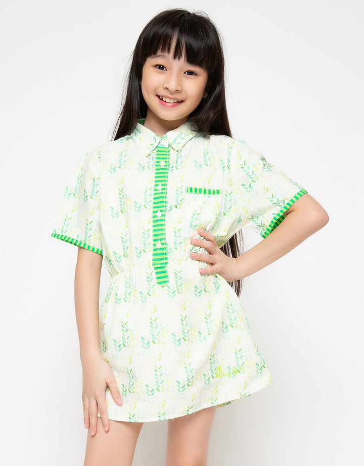 Pingu Club Dress Print Leaf