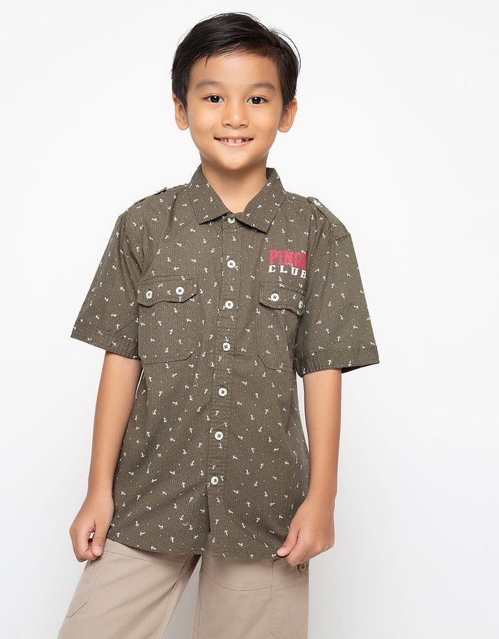 Pingu Club Kemeja Lengan Pendek Anchor Print