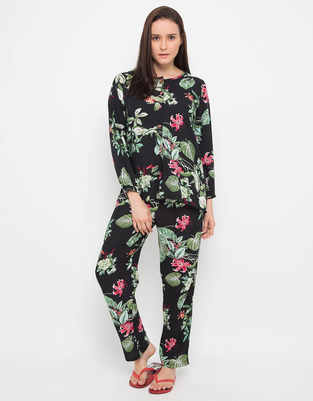 LS PYJAMA PANTS LEAF