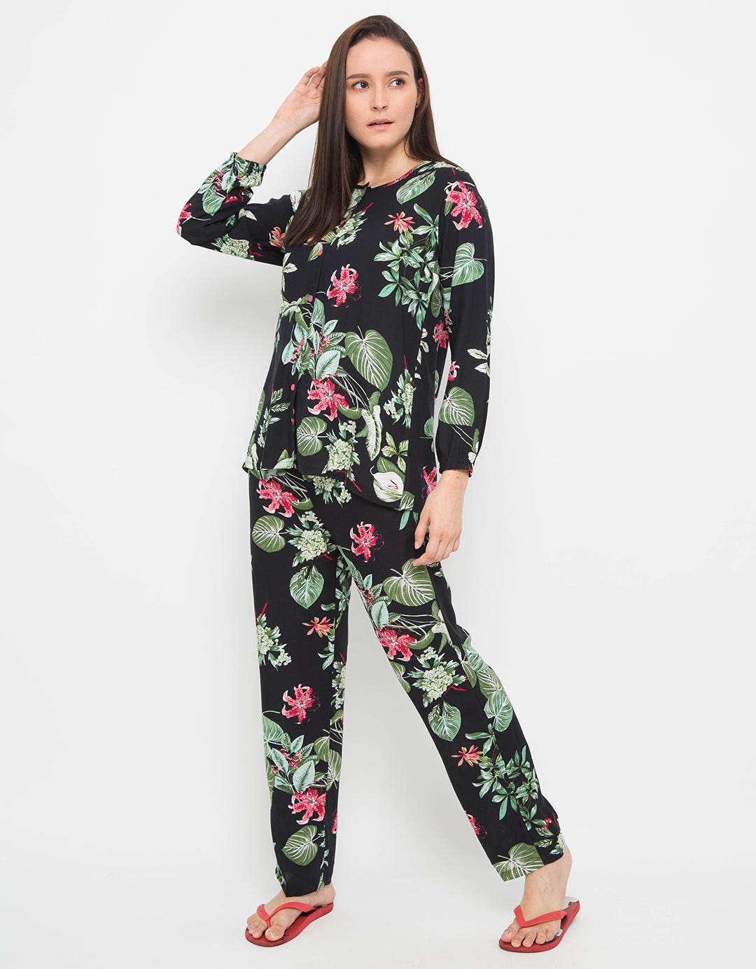 LS PYJAMA PANTS LEAF