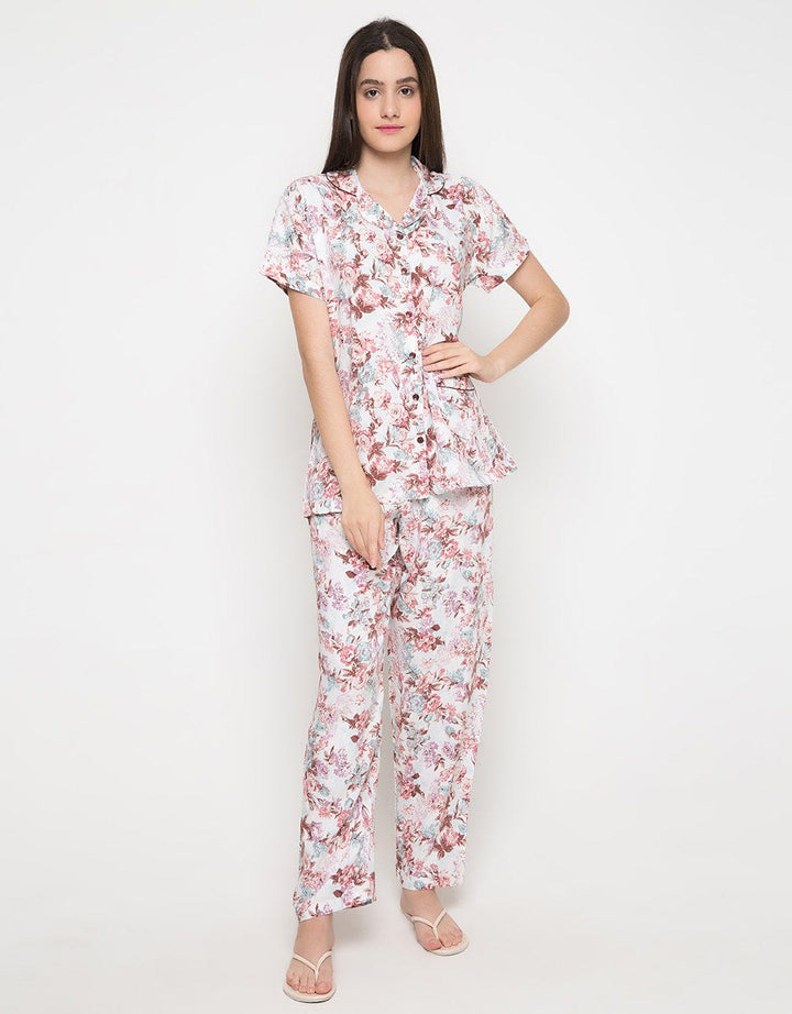 SS PAJAMA BROWN FLOWER