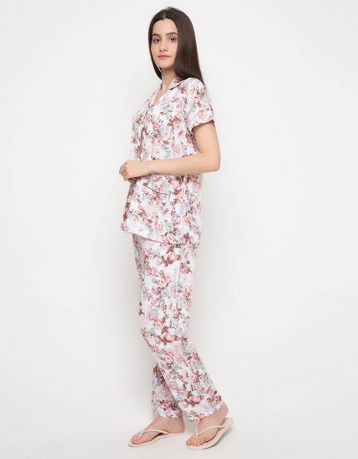 SS PAJAMA BROWN FLOWER