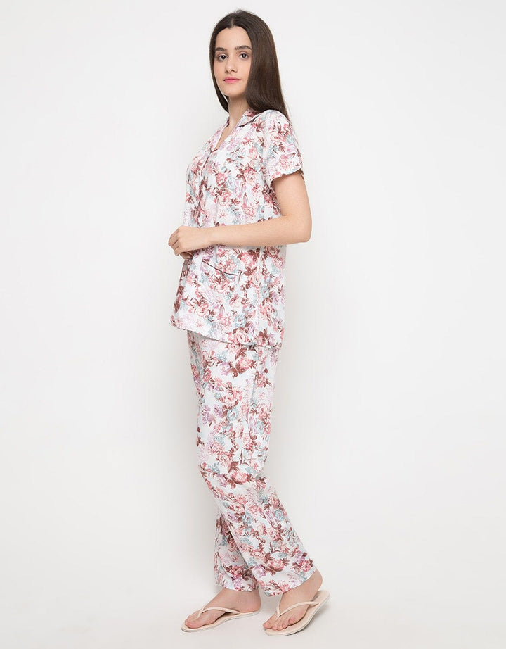 SS PAJAMA BROWN FLOWER