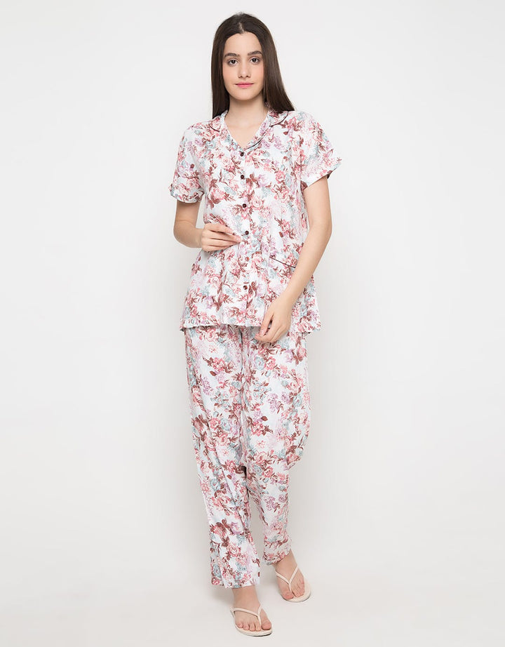 SS PAJAMA BROWN FLOWER