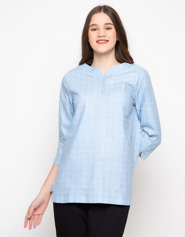 Point One Francine Round Neck Blouse