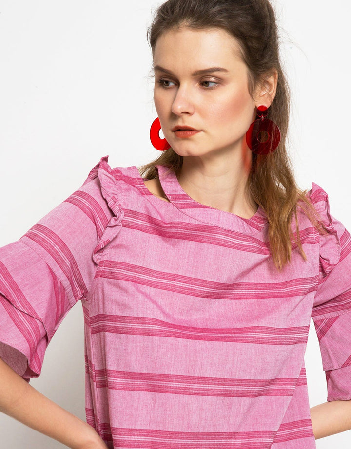 Point One Girl Blus Lengan Pendek Detail Bahu Ruffle