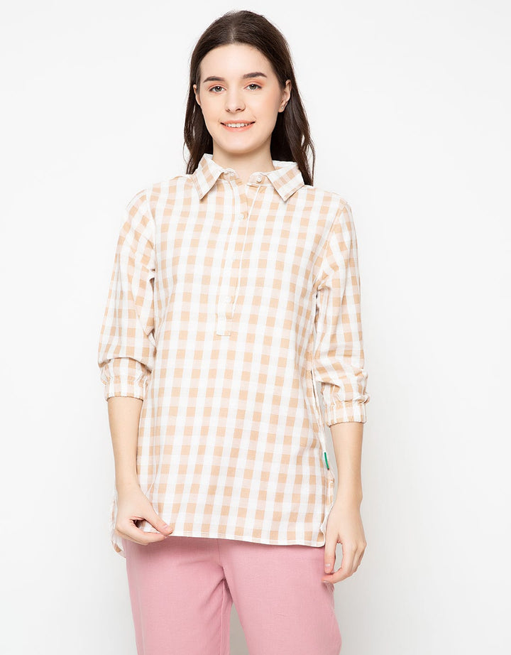 Point One Molly Plaid Blouse