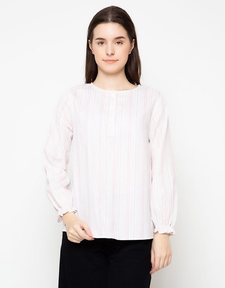 Point One Olivia Stripe Blouse