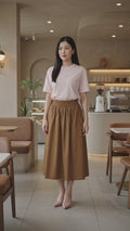 Suko Woven Bottom Rok Midi Wanita