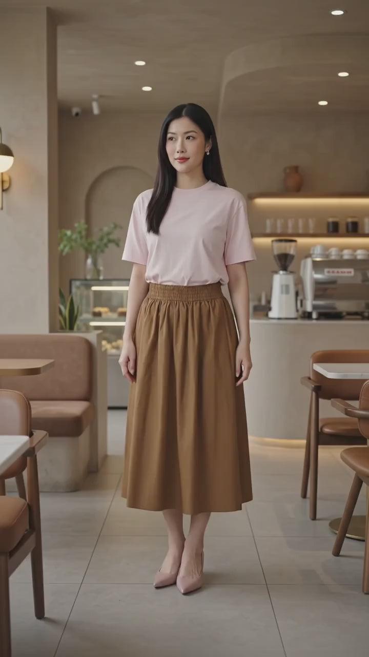 Suko Woven Bottom Rok Midi Wanita