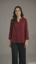 Connexion Blouse V Neck Wanita
