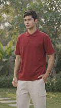 Suko Solid Knit Top Cool Touch Lengan Pendek Kaos Polo Pria