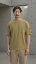 Suko Oversized Pocket Textured Kerah Bulat Kaos Lengan Pendek Pria