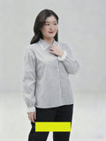 MxM Connexion Lace Stripe Kemeja Lengan Panjang Wanita