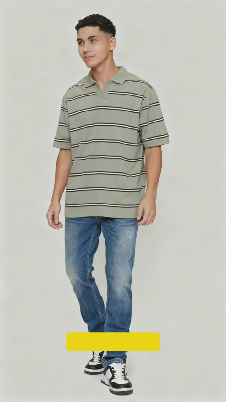 Nevada Yarndyed Stripe Kaos Polo Pria