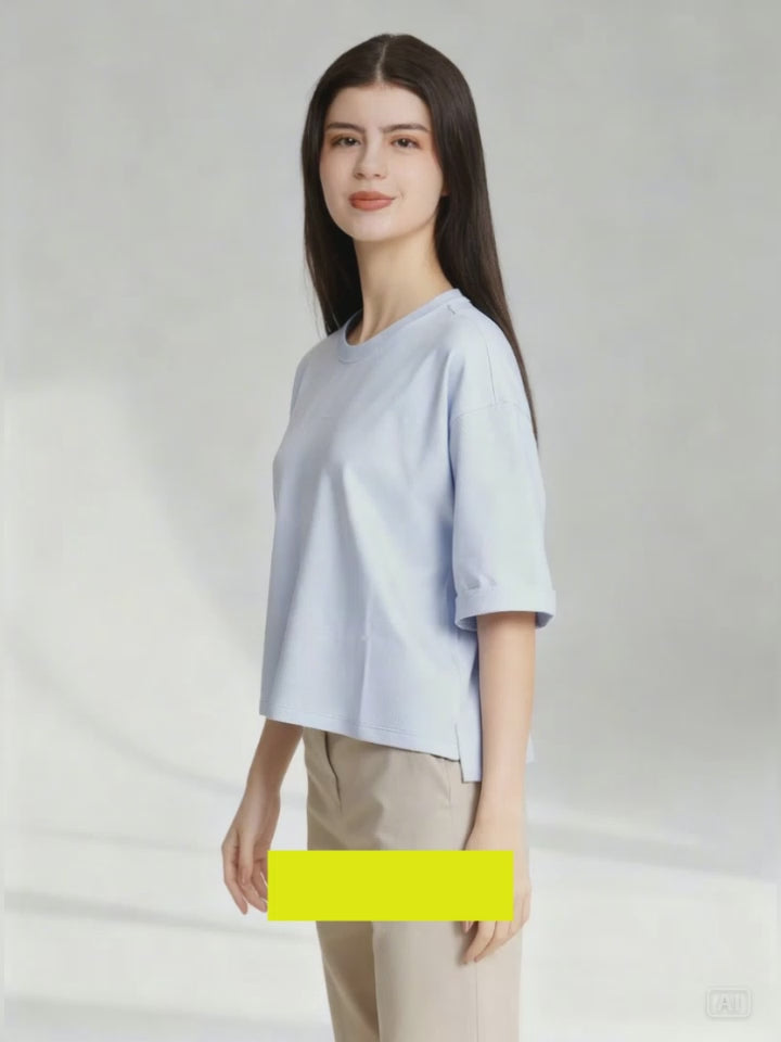 Suko Oversize Cropped Kaos Basic Wanita