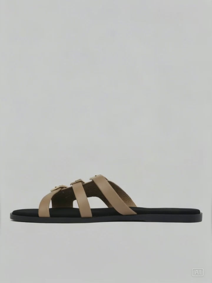 Connexion Three Buckles Sandal Slipper Wanita