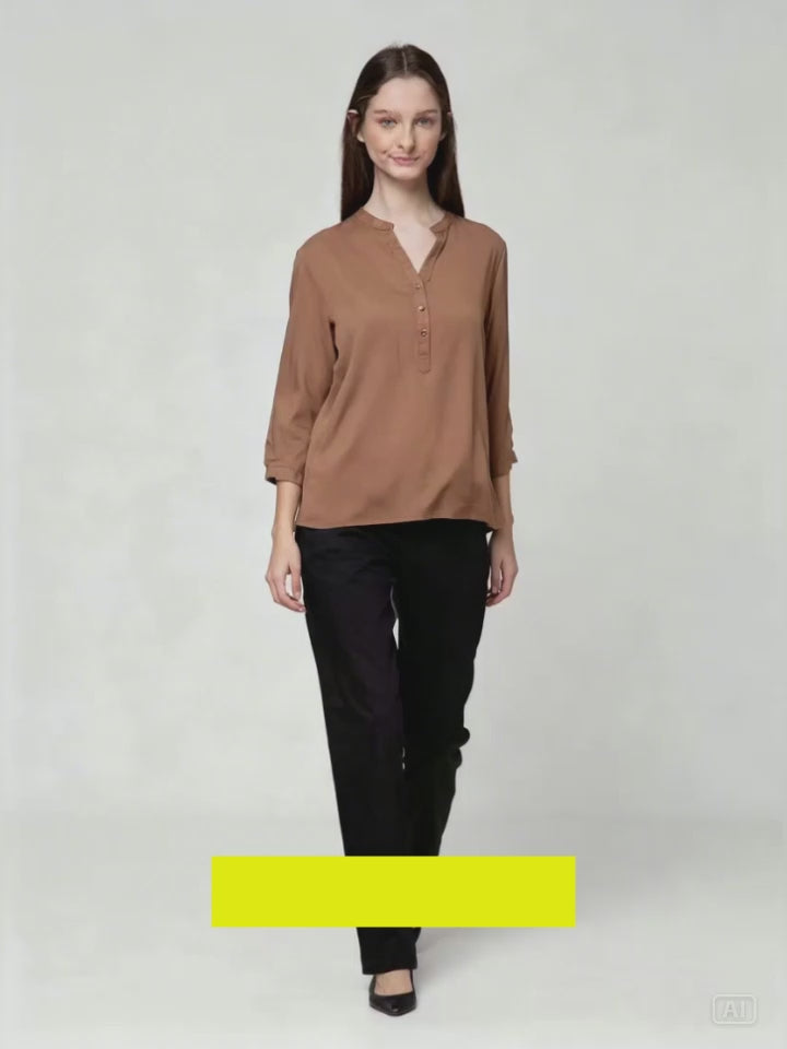 Connexion Blouse V Neck Wanita