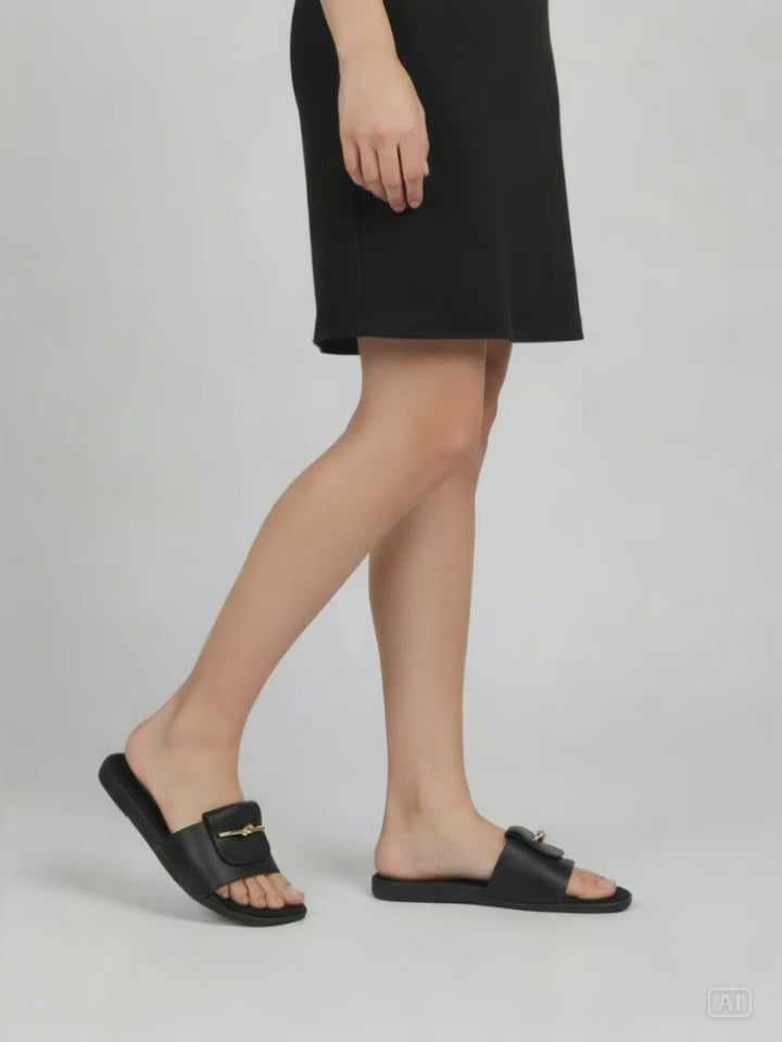 Connexion Metal Accessories Slipper Sandals Wanita