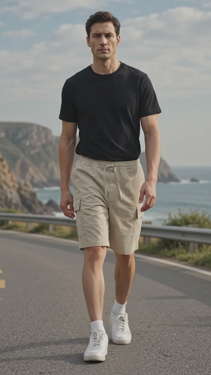 Nevada Twill Stretch Celana Pendek Cargo Pria