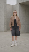 Nevada Crop Bomber Woven Jaket Wanita