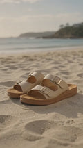 St. Yves Double Buckle Sandal Slipper Fq10 Wanita