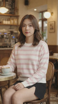 Nevada Flat Knit Stripe Sweater Wanita