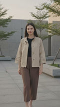 Connexion Trench Coat Ctn Blend Jaket Oversize Wanita