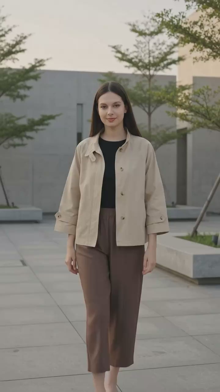 Connexion Trench Coat Ctn Blend Jaket Oversize Wanita