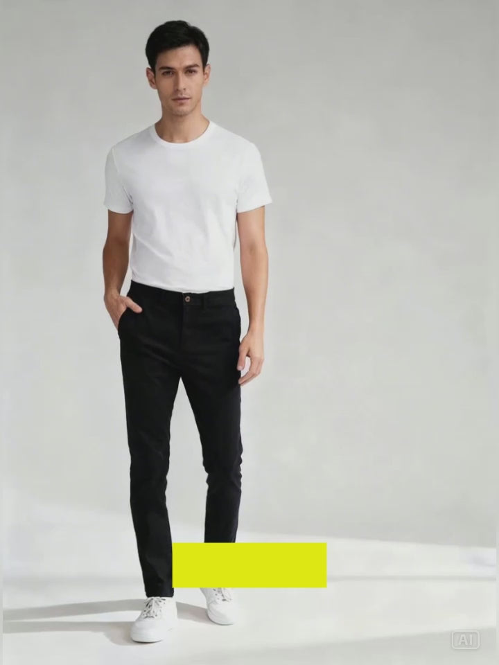Cole Slim Basic Solid Celana Chinos Pria