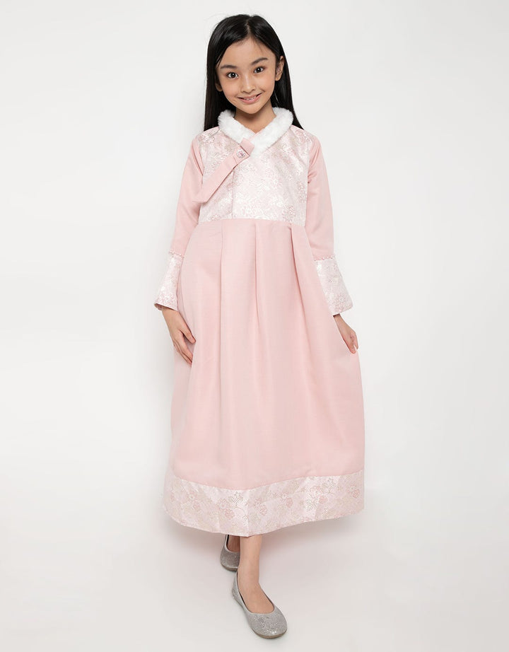 Princessa Flami Muslim Dress with Floral Embroidery Accents