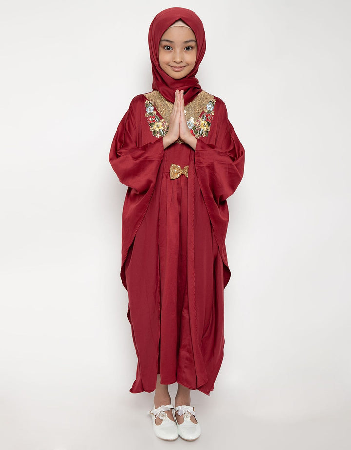 Princessa Flami Dress Muslim Detail Bordir Floral & Payet