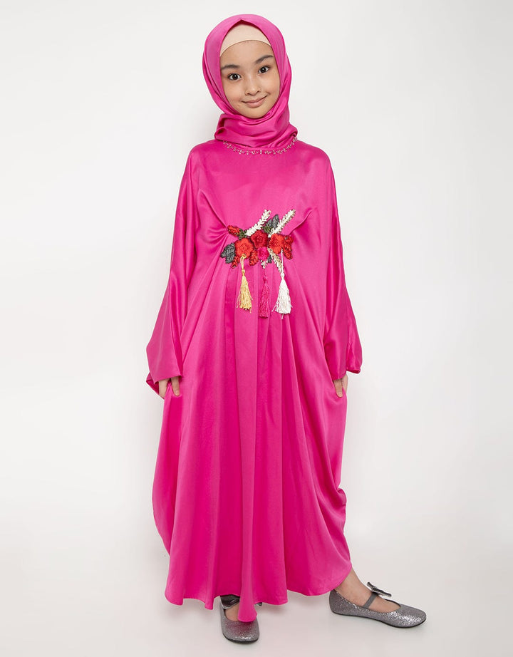 Princessa Flami Dress Muslim Detail Bordir Floral & Tassel