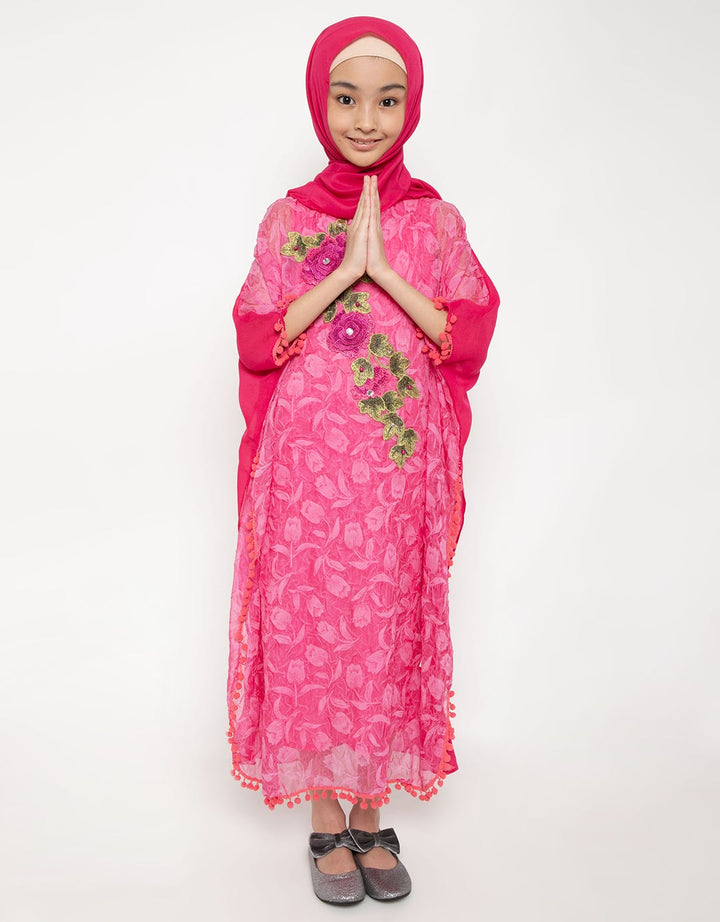 Princessa Flami Dress Muslim Layered Detail Bordir Floral