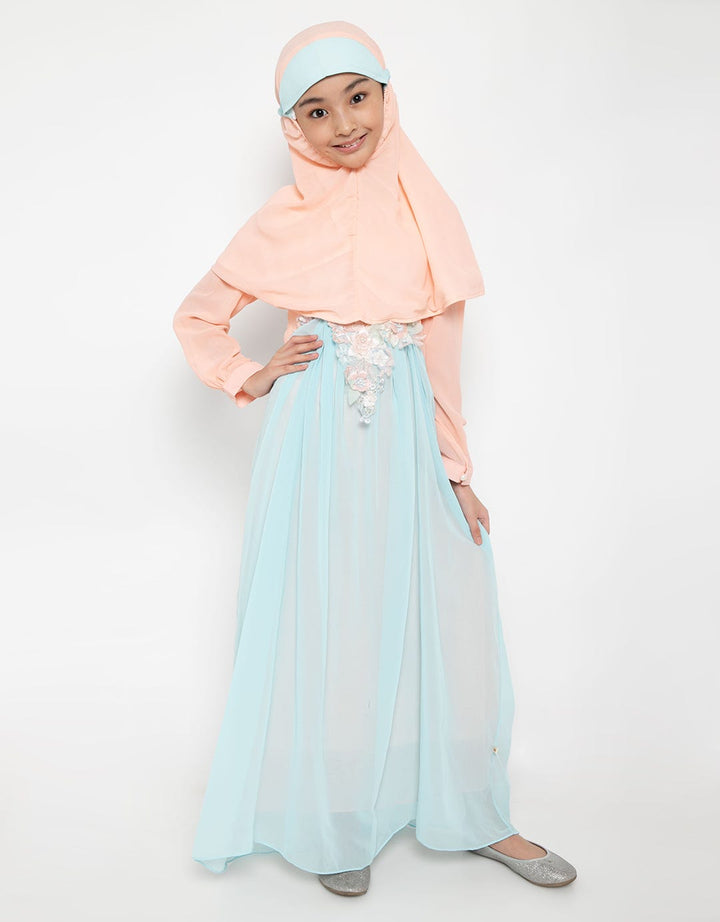 Princessa Flami Dress Muslim Layered Detail Bordir Floral