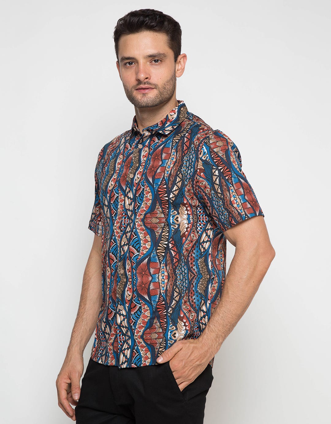 Ricardo Kemeja Lengan Pendek Casual Printing C3H0132052