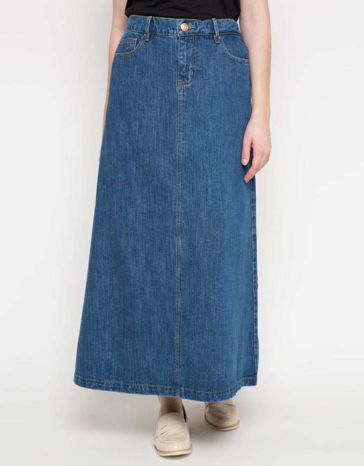 FLAMOUSH Yudita Denim Long Skirt