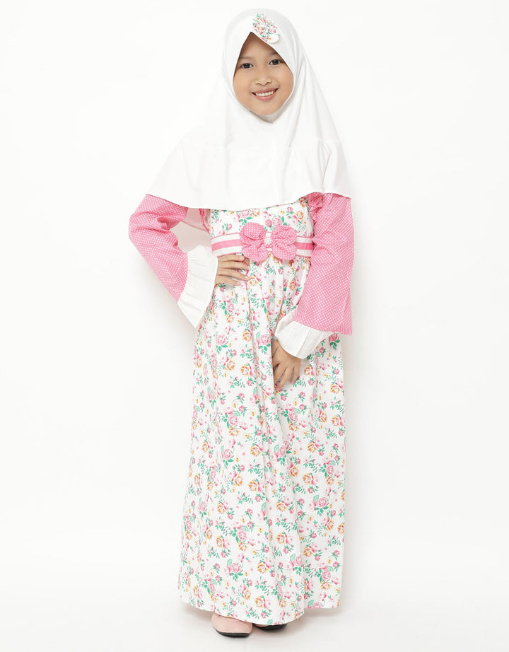Saffron by Donita Pink Floral Print Muslim Dress
