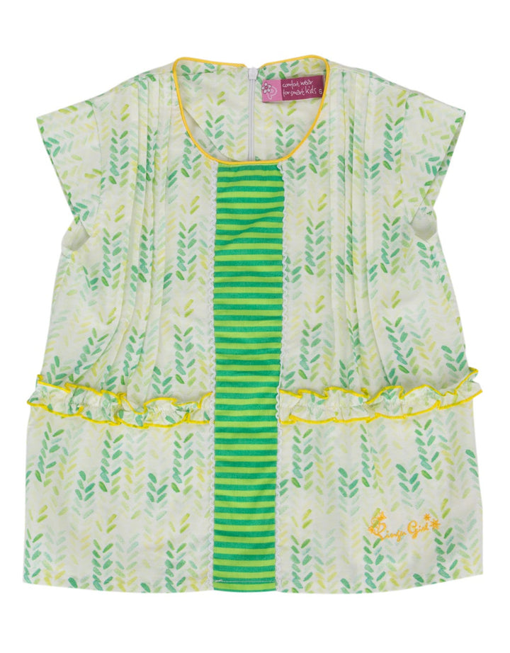 Pingu Club Blus Lengan Pendek Print Leaves