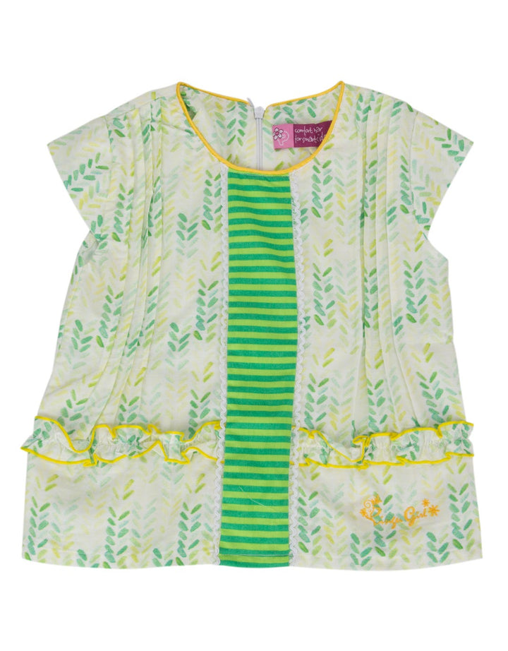 Pingu Club Blus Print Leaves Kuning