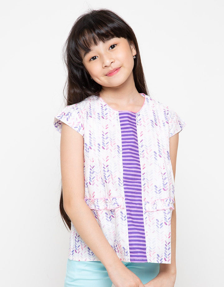 Pingu Club Blus Print Small Leaves